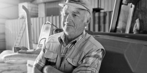 Farmer with John Deere tractor